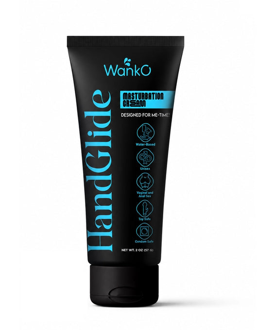 WankO HandGlide Water-Based Lubricant — Thick Gel Formula, 2 oz